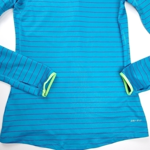 Nike Women's Dri- Fit Turquoise Stripe Running Jacket Sz S - Picture 7 of 10